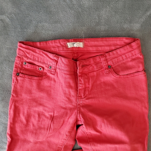 Stretch Neon Salmon Jeans - Picture 7 of 8
